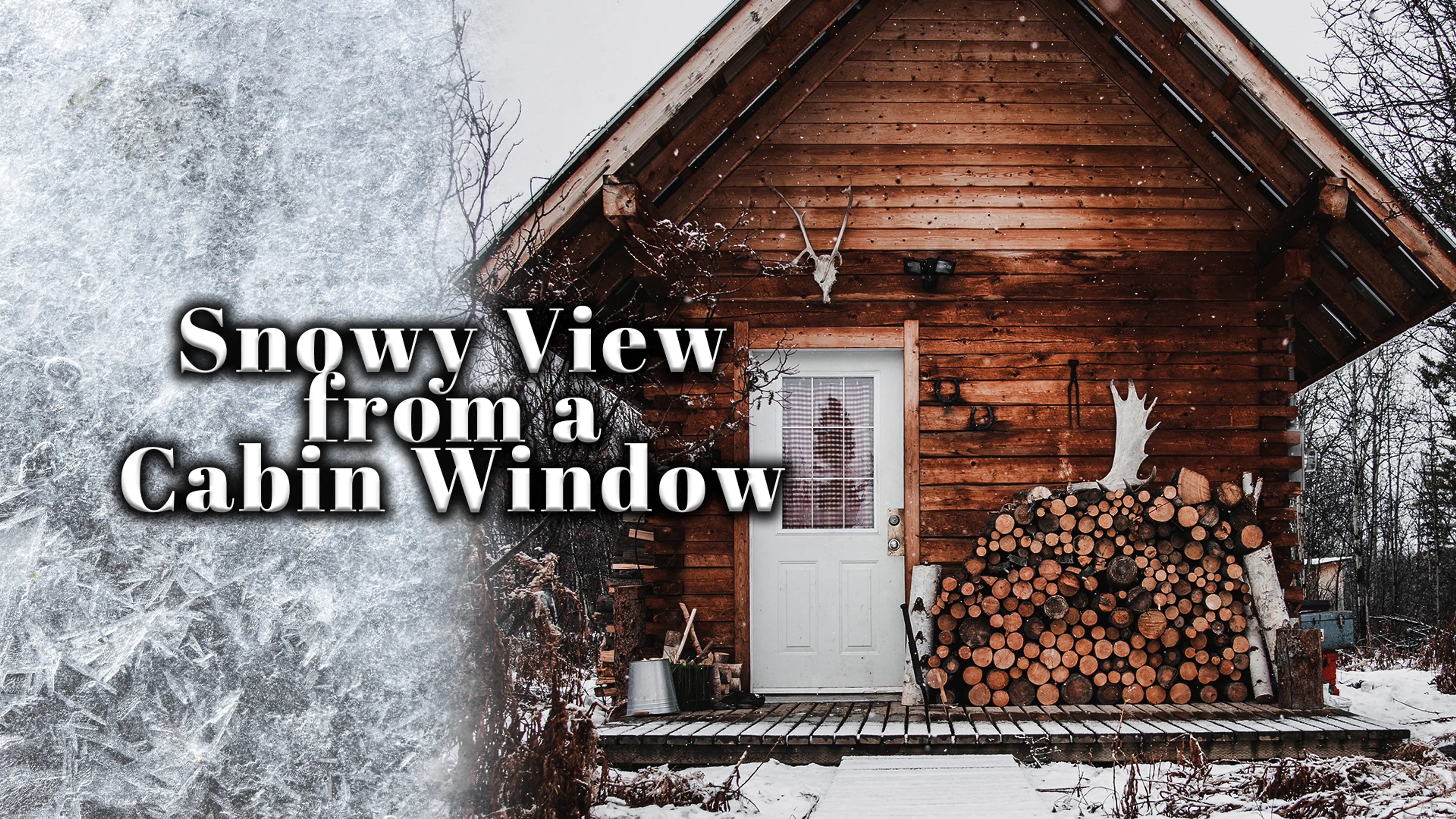 Snowy View from a Cabin Window poster